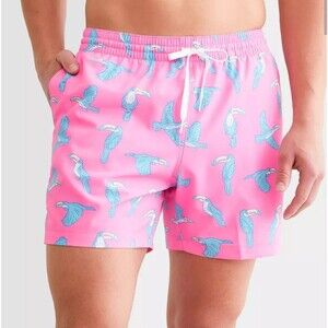 Men's Chubbies Swim Trunks with Mesh Liner The Toucan Do Its Pink Medium